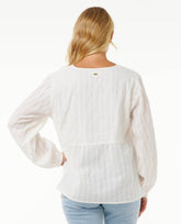 SOLEIL EMBROIDERED L/S TOP - Bone - Rip Curl